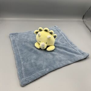 Kyle & Deena New York Dinosaur Security Blanket Lovey Plush Yellow Blue 13"